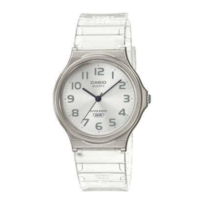Casio MQ-24S-7BDF Minimalist Translucent Analog Watch - White