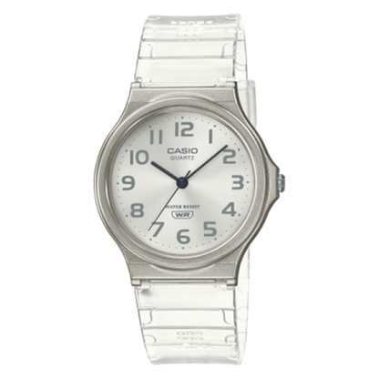 Casio MQ-24S-7BDF Minimalist Translucent Analog Watch - White
