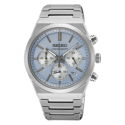 Seiko Conceptual Chronograph Stainless Steel Watch - SSB459P1-Silver & Blue SSB459P1