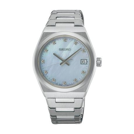 Seiko Ladies' -Blue Mother of Pearl Dial - Diamonds - SUR603P1