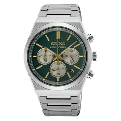Seiko Sport Chronograph SSB461P1-Sapphire Crystal-Silver, Green & Gold Dial SSB461P1