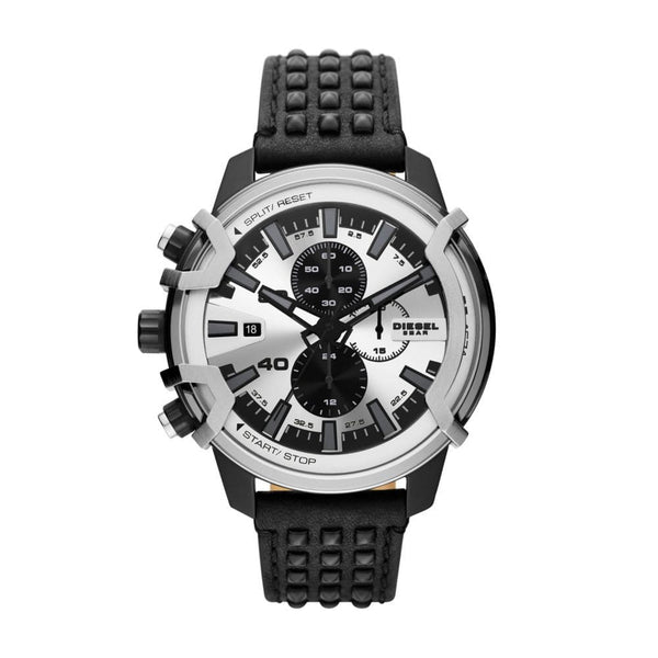 Diesel Griffed Mens Black Leather Watch-DZ4571