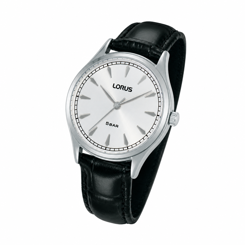 Lorus - Women Black Leather Strap Watch - RG297YX9