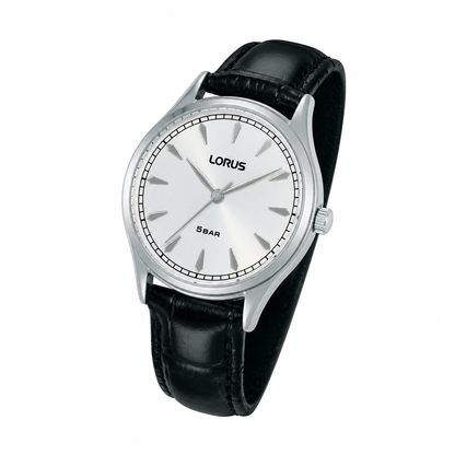 Lorus - Women Black Leather Strap Watch - RG297YX9