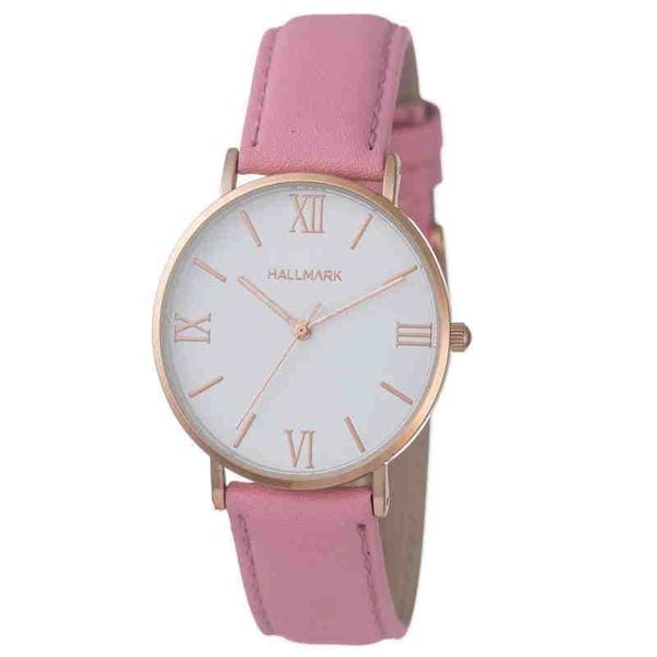 Hallmark Ladies Leather Pink Strap Watch - HL2060P