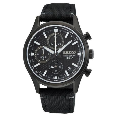 Seiko Conceptual Mens Black Nylon Watch-SSB421P1