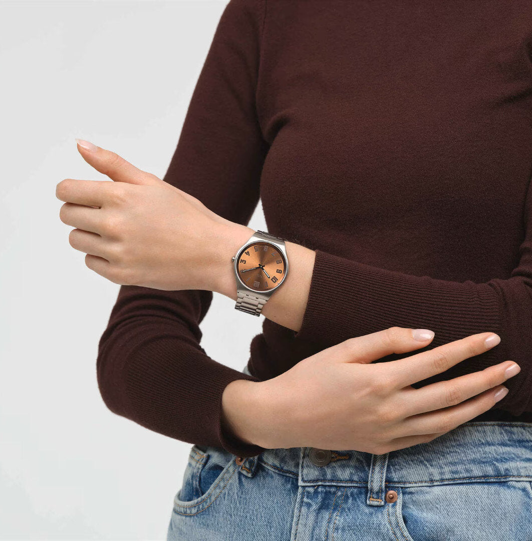 Swatch-Skin Irony Bronze Grey Unisex Stainless steel Watch-SS07S122G