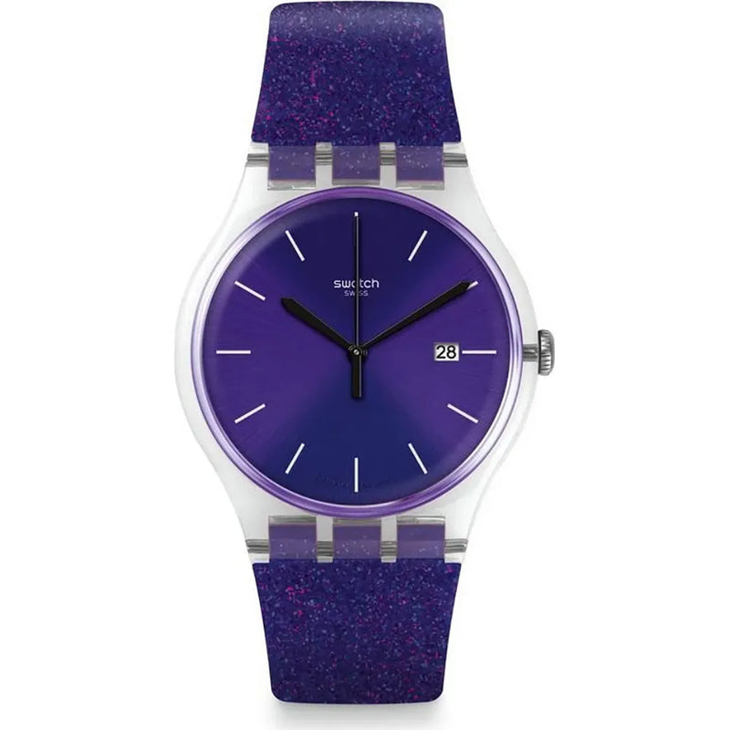 Swatch-Ultraglitter Purple Unisex Rubber Watch-SUOK400