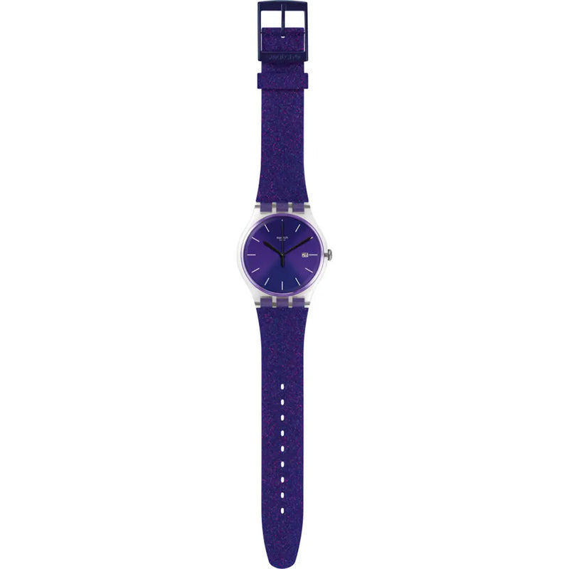 Swatch-Ultraglitter Purple Unisex Rubber Watch-SUOK400