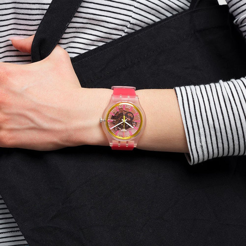 Swatch-Fragole Pay! Red Unisex Rubber Watch-SVIK104-5300