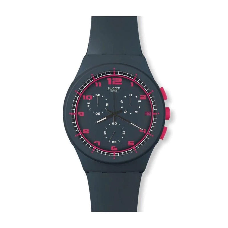 Swatch-Touch Of Fuchsia Grey Unisex Rubber Watch-SUSA400