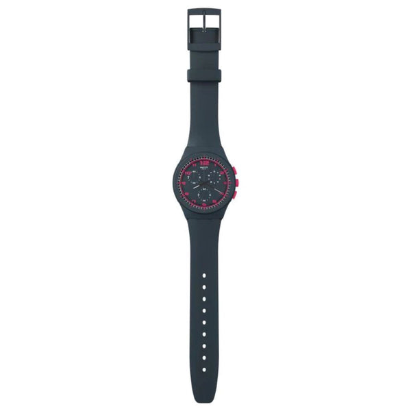 Swatch-Touch Of Fuchsia Grey Unisex Rubber Watch-SUSA400