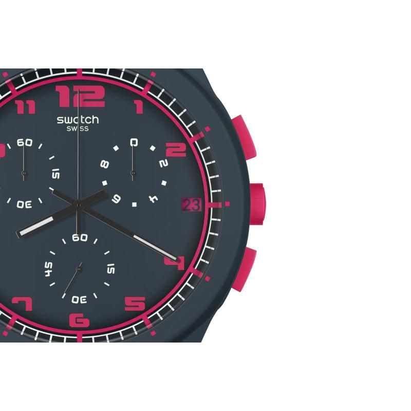 Swatch-Touch Of Fuchsia Grey Unisex Rubber Watch-SUSA400