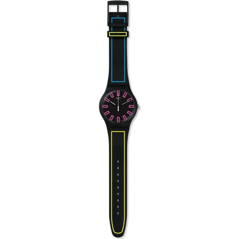 Swatch-Around The Strap Black Unisex Rubber Watch-SUOB146