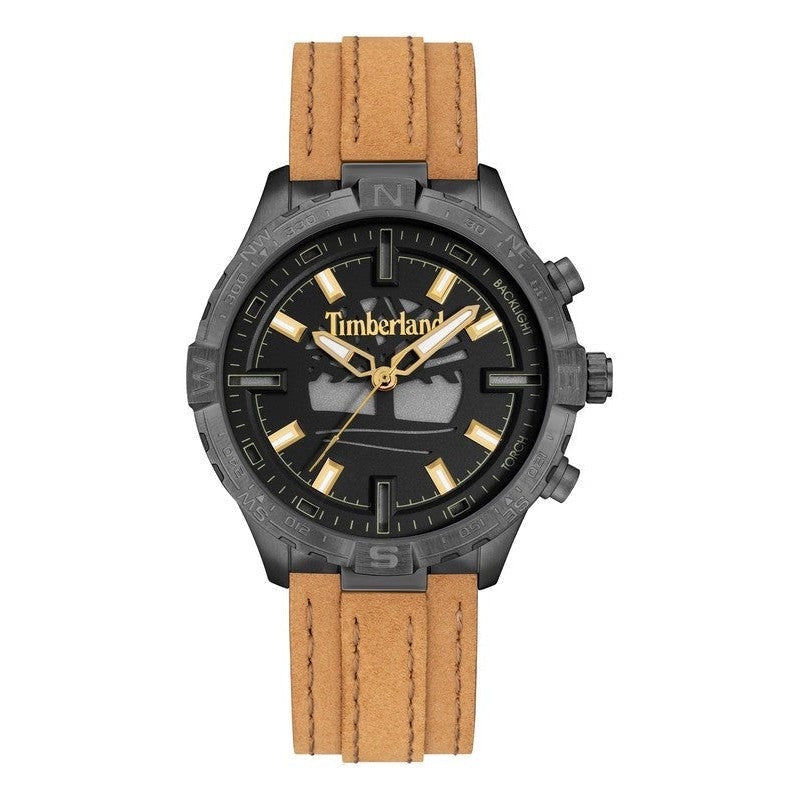 Timberland Flowell Mens Brown Leather Watch-TDWGD0031101