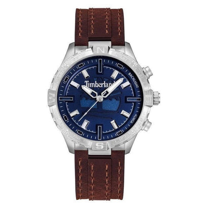 Timberland Flowell Mens Brown Leather Watch-TDWGD0031102