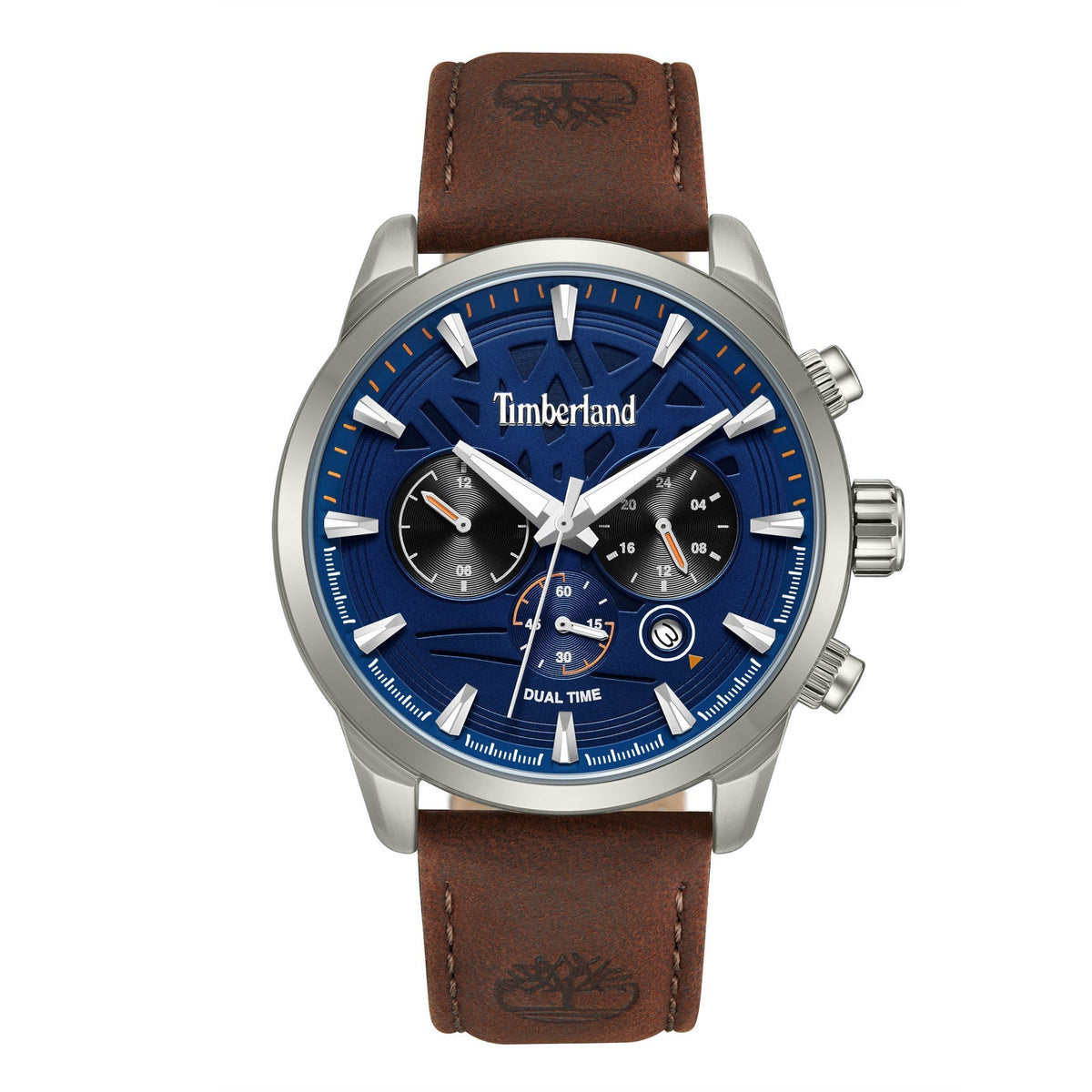 Timberland Henniker Ii Mens Brown Leather Strap Watch-TDWGF0095001