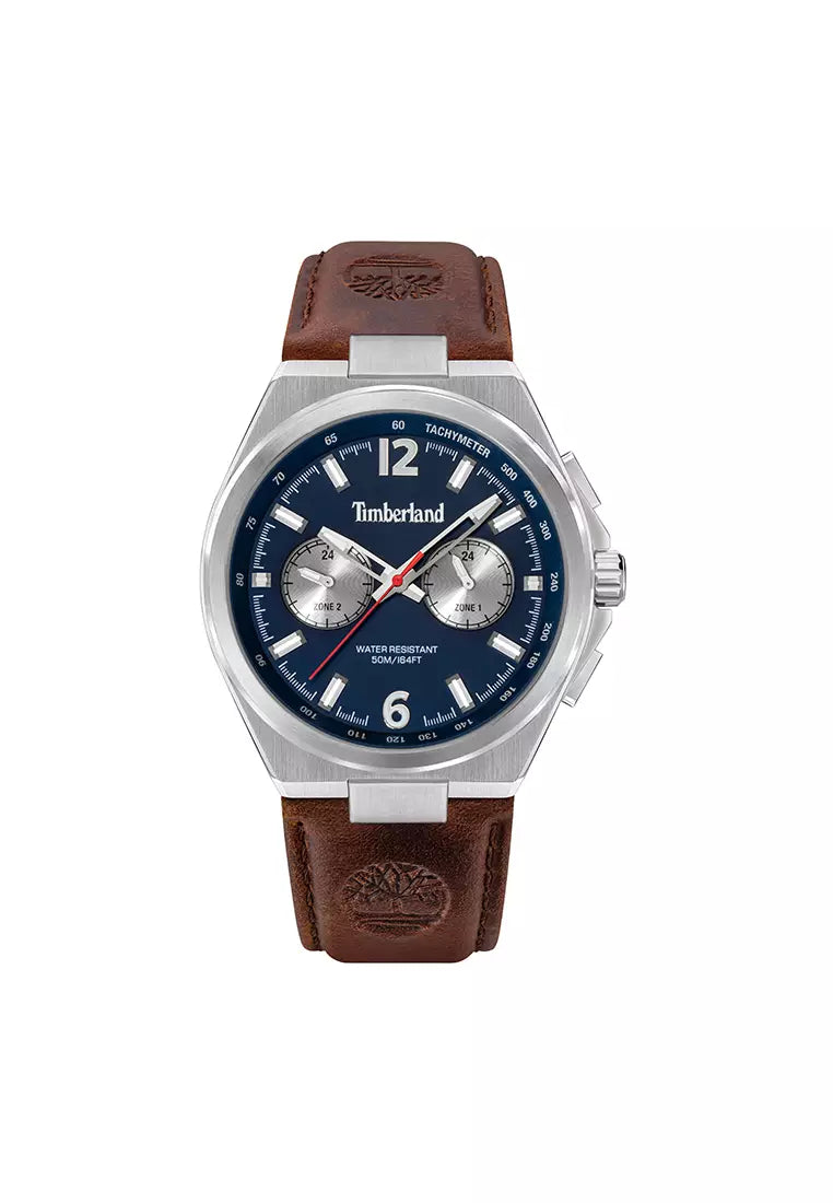 Timberland Jonesboro Mens Brown Leather Strap Watch-TDWGF0082701