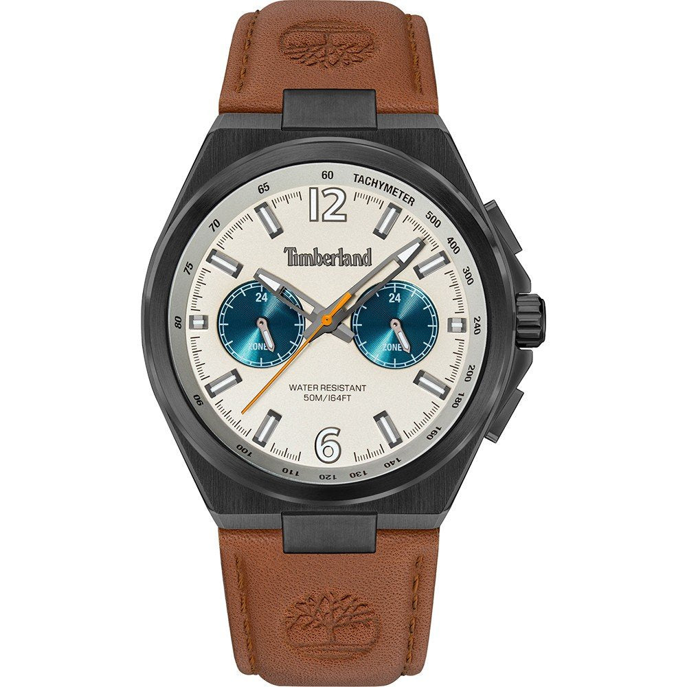 Timberland Jonesboro Mens Brown Leather Strap Watch-TDWGF0082703