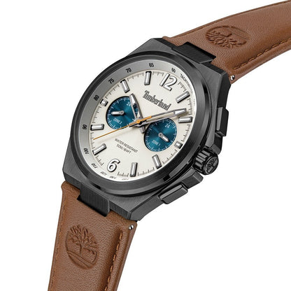 Timberland Jonesboro Mens Brown Leather Strap Watch-TDWGF0082703