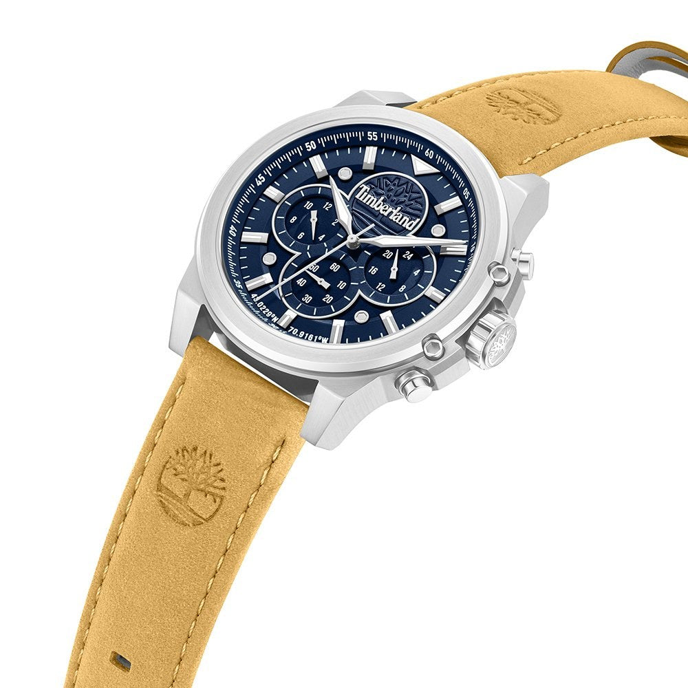 Timberland Fast Strike Mens Brown Leather Strap Watch-TDWGF0095502