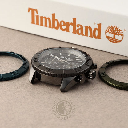 Timberland Carrigan Mens Brown Leather Strap Watch-TDWGQ00942X0