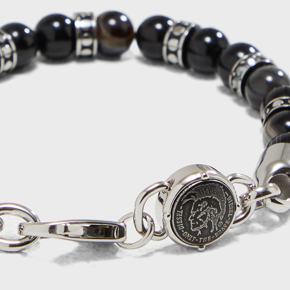 Diesel Men's Black-Tone Semi-Precious Beaded Bracelet - DX1163040