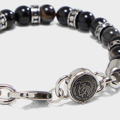 Diesel Men's Black-Tone Semi-Precious Beaded Bracelet - DX1163040