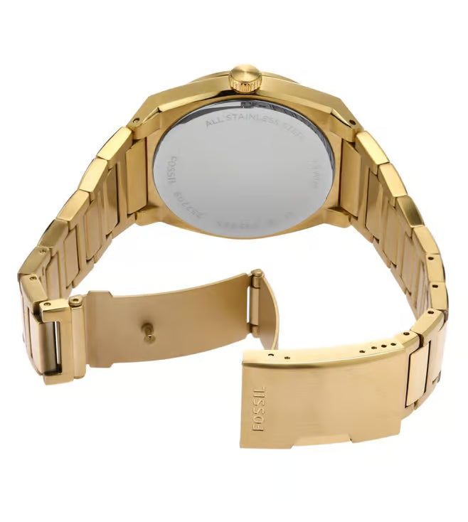 Fossil Everett Mens Gold Stainless Steel Watch-FS5965
