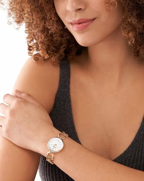 Fossil Carlie Women Rose Gold Stainless Steel Watch-ES5273