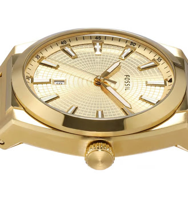 Fossil Everett Mens Gold Stainless Steel Watch-FS5965