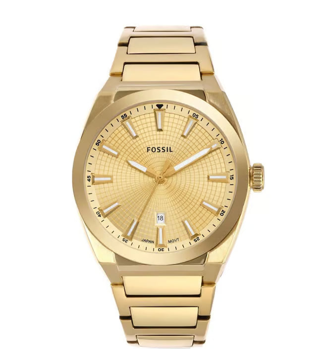Fossil Everett Mens Gold Stainless Steel Watch-FS5965