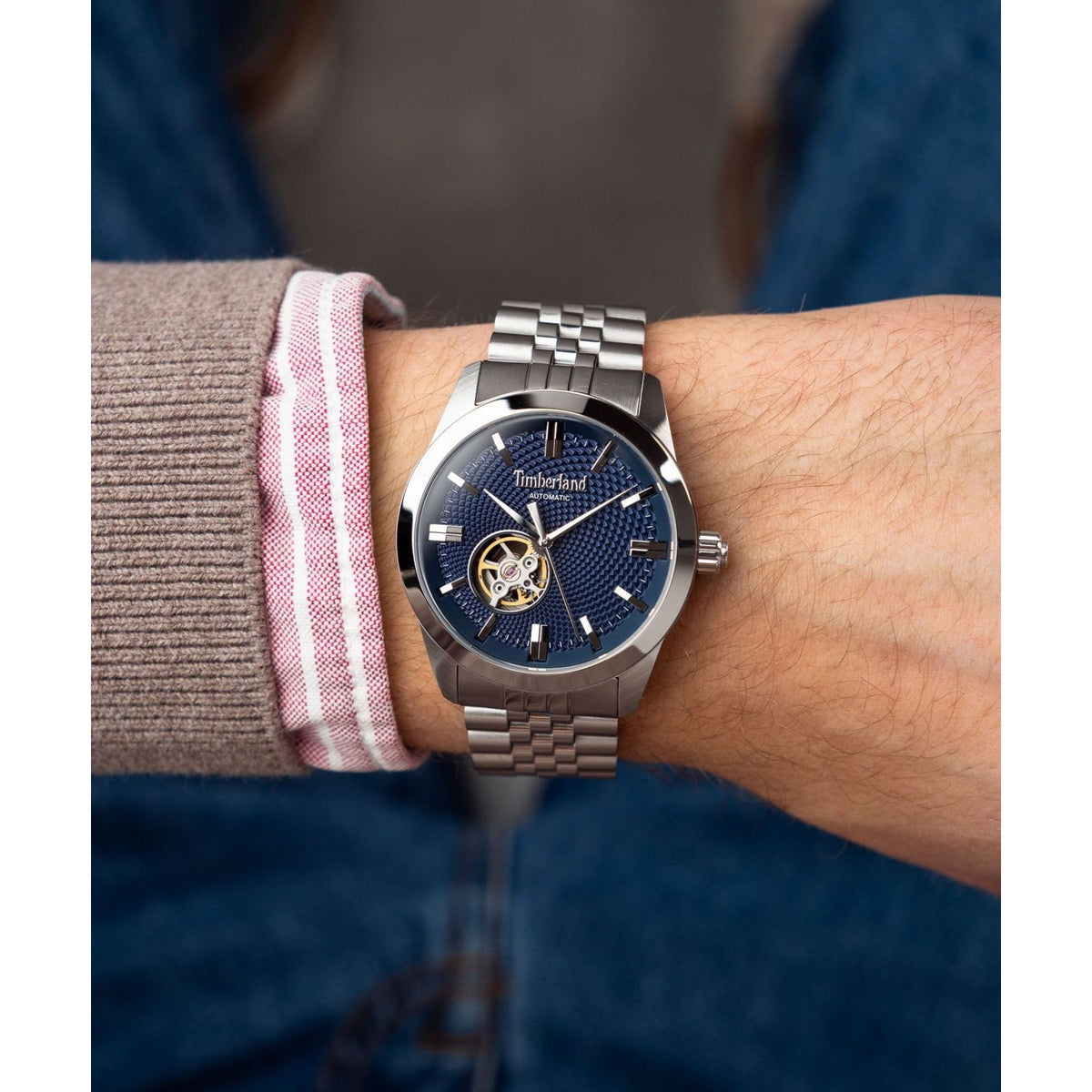 Timberland Lodgepole Mens Silver Stainless steel Strap Watch-TDWGY0094001