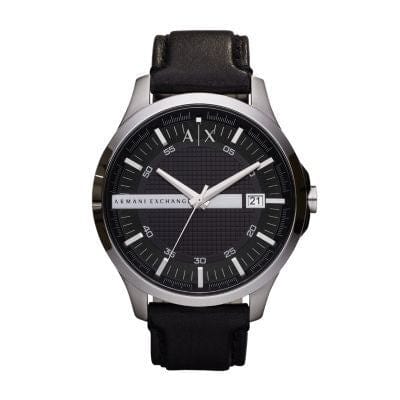 Armani Exchange Hampton Black Leather Men Watch-AX2101