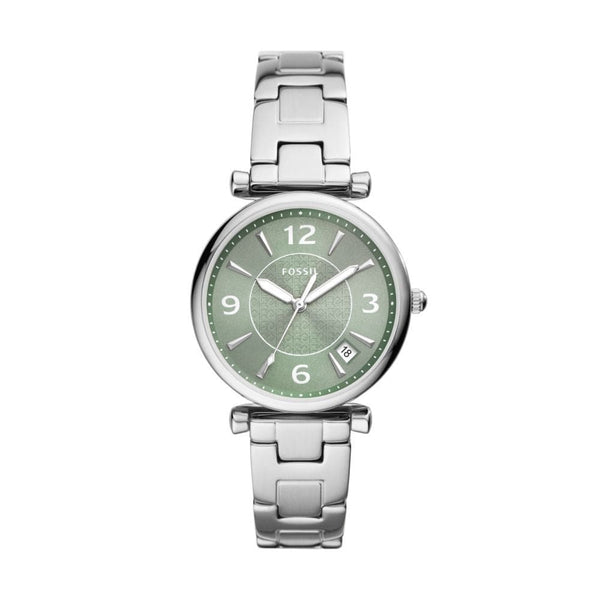 Fossil Carlie Womens Silver Stainless Steel Watch - ES5157