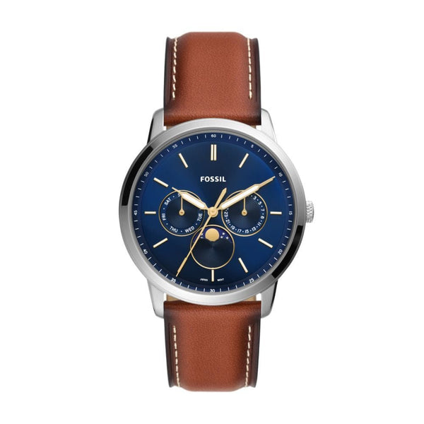 Fossil - Neutra Minimalist Men'S Brown Leather Watch-FS5903