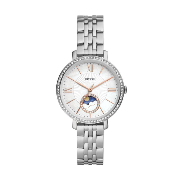 Fossil Jacqueline Womens Silver Stainless Steel Watch - ES5164