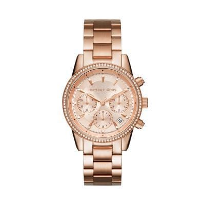 Michael Kors Ritz Rose Gold Stainless Steel Women Watch-MK6357