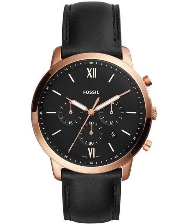 Fossil Men's Neutra Chronograph Leather Watch - Black