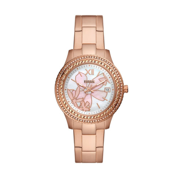 Fossil Stella Womens Rosegold Stainless Steel Watch - ES5192