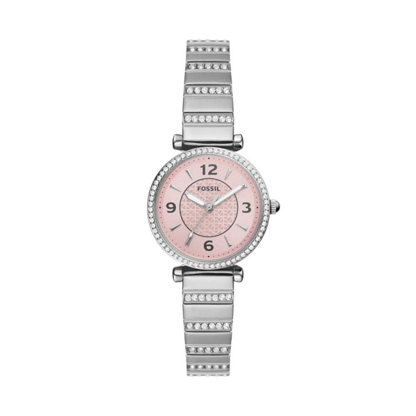 Fossil Carlie Womens Silver Stainless Steel Watch - ES5189