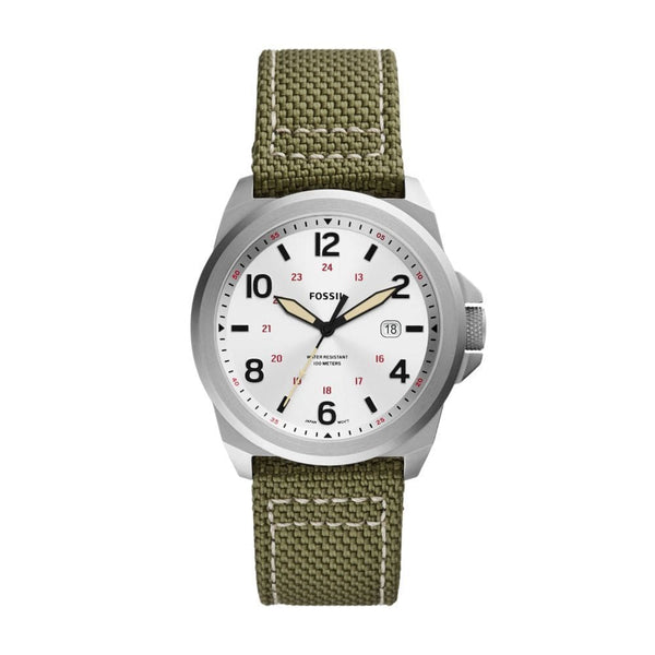 Fossil Bronson Mens Green Nylon Watch - FS5918