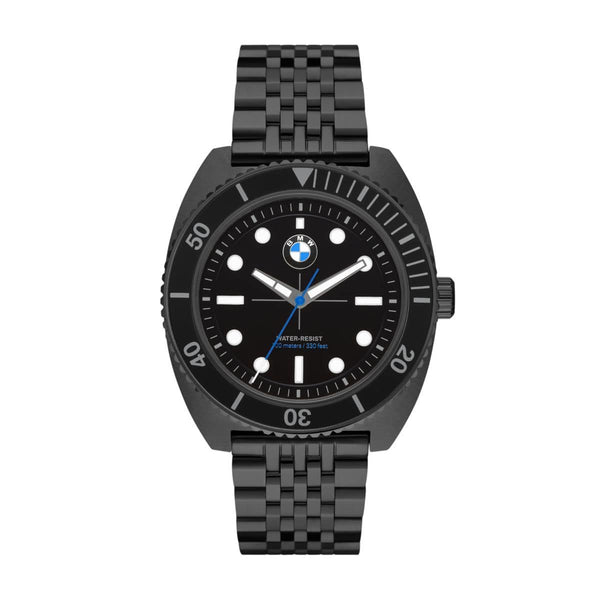 BMW Three-Hand Dive Black Stainless Steel Watch - BMW6011