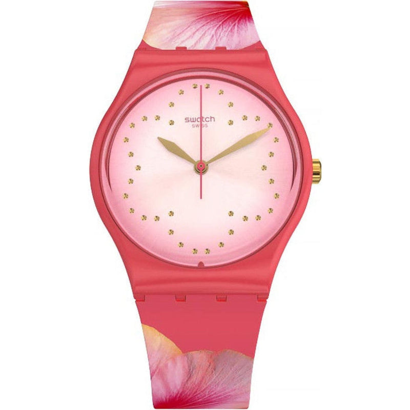 Swatch-Fiore Di Maggio Pink Unisex Rubber Watch-GZ321