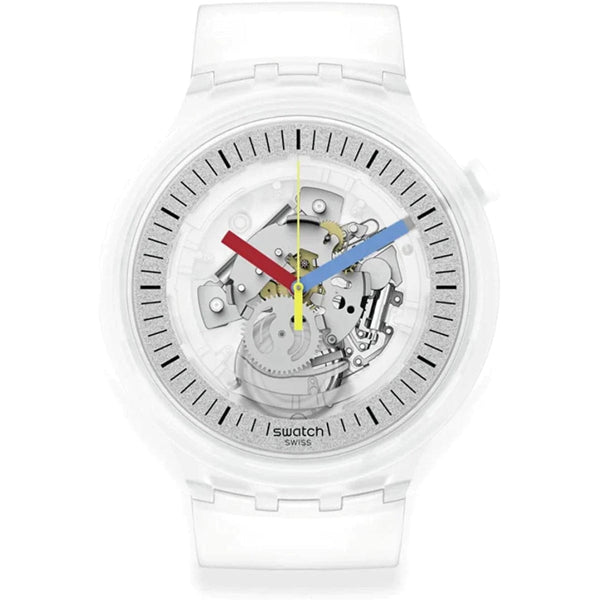 Swatch-Clearly Bold Transparent Unisex Rubber Watch-SB01K100
