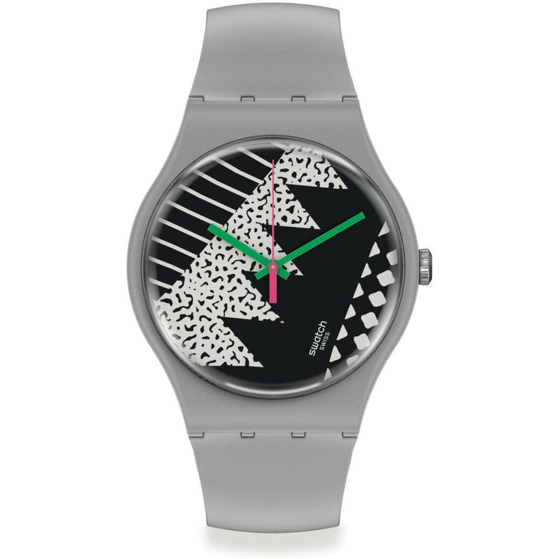 Swatch-Gre_Mem L Grey Unisex Rubber Watch-SO32M102