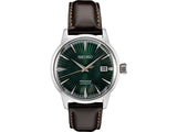 Seiko Presage Mens Black Leather Watch-SRPD371J