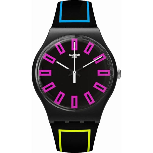 Swatch-Around The Strap Black Unisex Rubber Watch-SUOB146