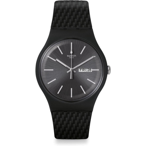 Swatch-Bricagris Grey Unisex Rubber Watch-SUOM708