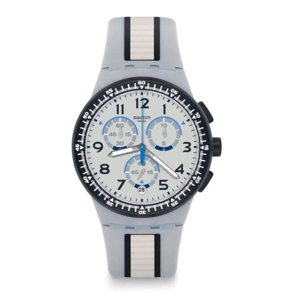 Swatch-Mikrolino Grey Unisex Rubber Watch-SUSS401